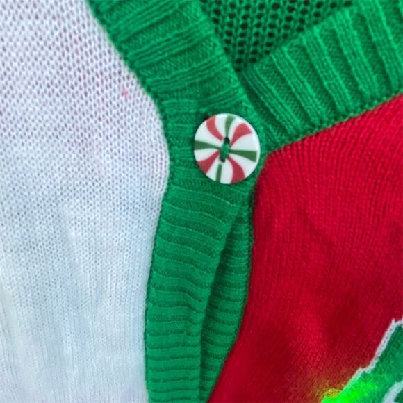 Rockin' Around Women's 2XL Light-Up Christmas Cardigan Sweater - Picture 9 of 13